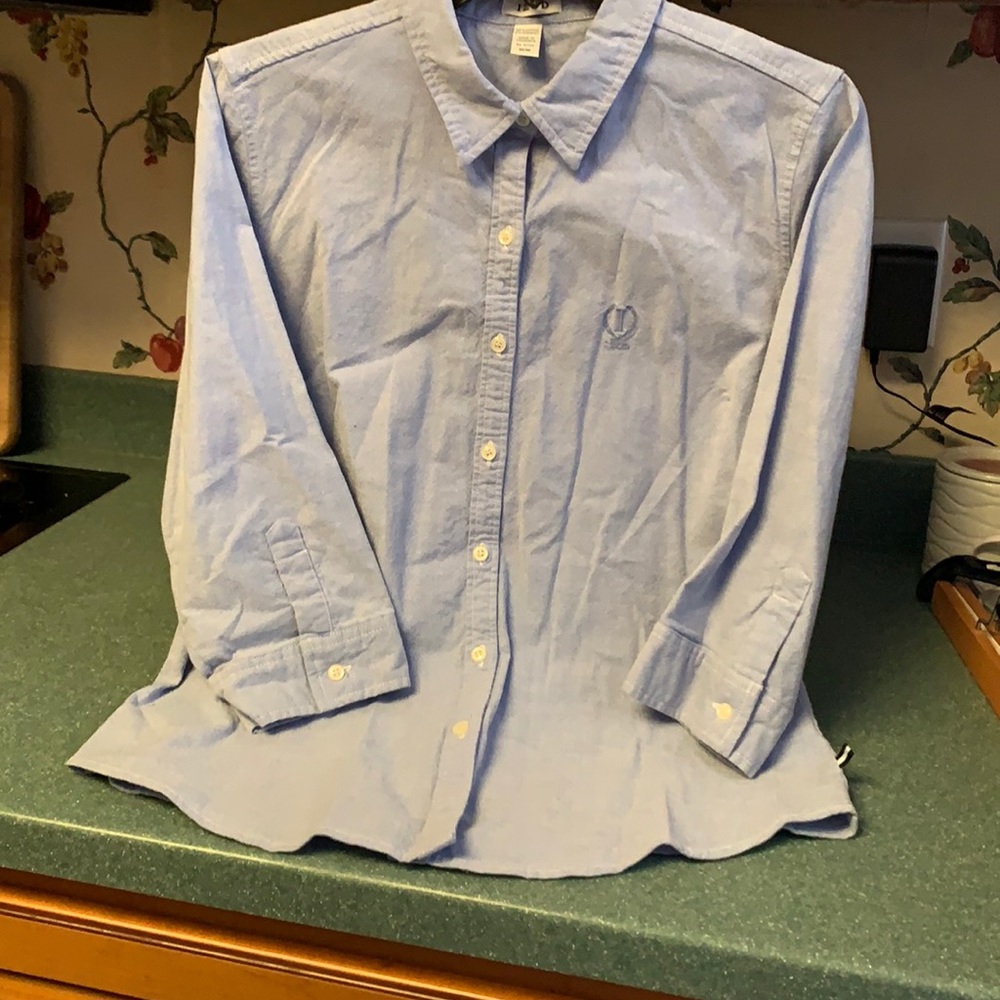 Izod chambray button down 3/4 sleeve